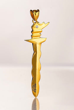 14k Yellow Gold Warrior sword -