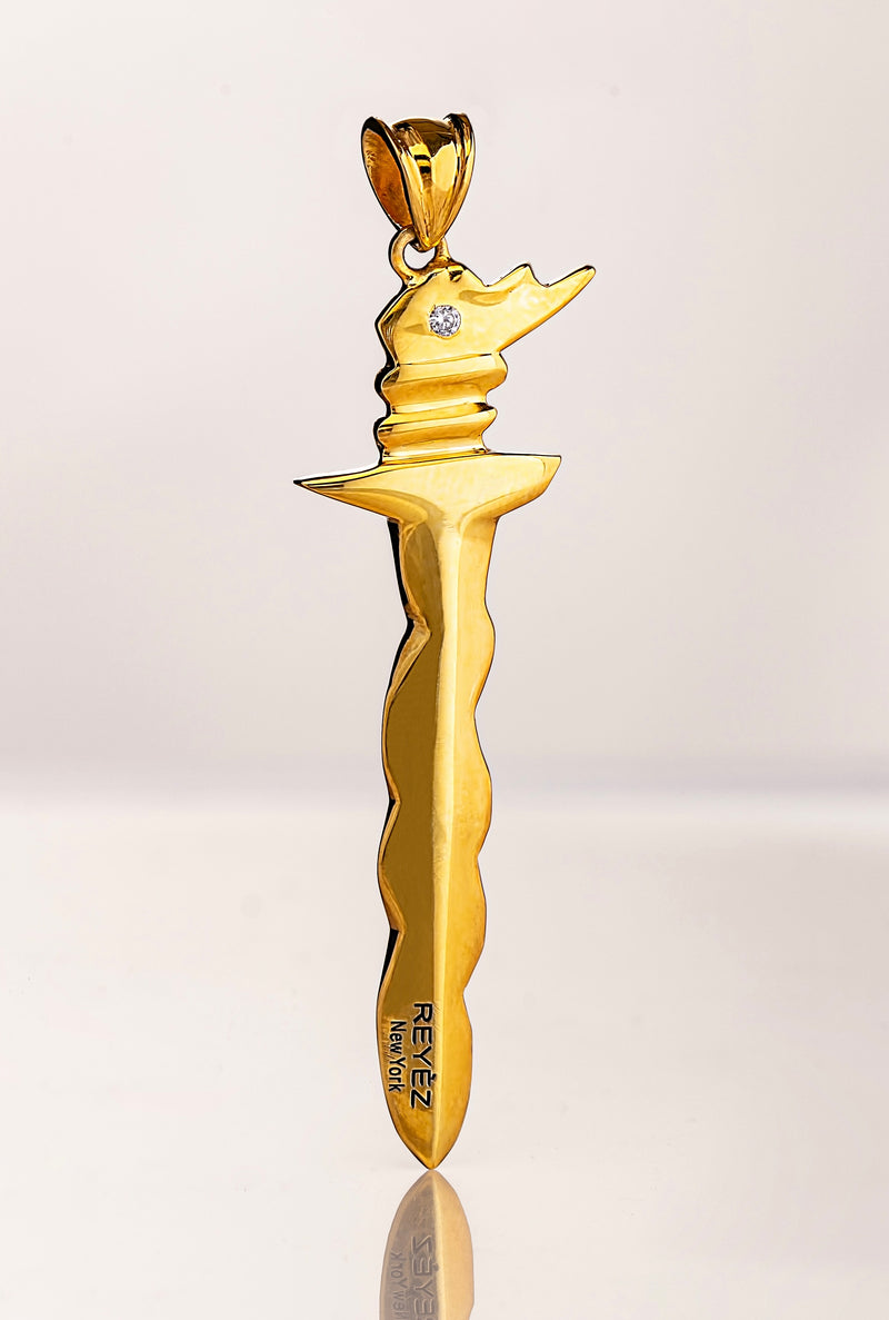 14k Yellow Gold Warrior sword -